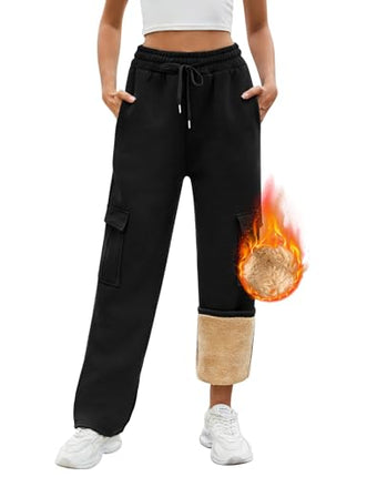 Womens Fleece Lined Joggers Pant uk sale