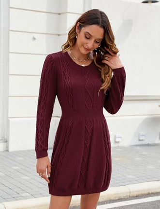 Nadeer Jumper Dress for Women Crew Neck Sweater 2025