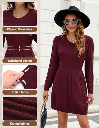 Nadeer Jumper Dress for Women Crew Neck Sweater 2025