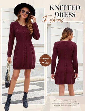 Nadeer Jumper Dress for Women Crew Neck Sweater 2025