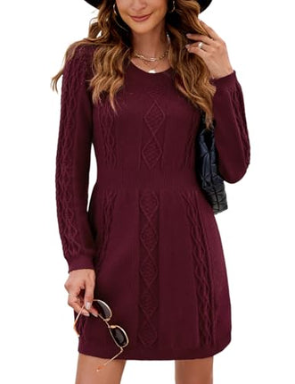 Nadeer Jumper Dress for Women Crew Neck Sweater 2025