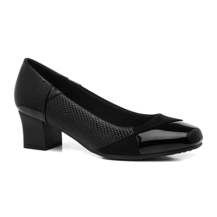 Lilley Vera Womens Black Block Heel Court Shoe