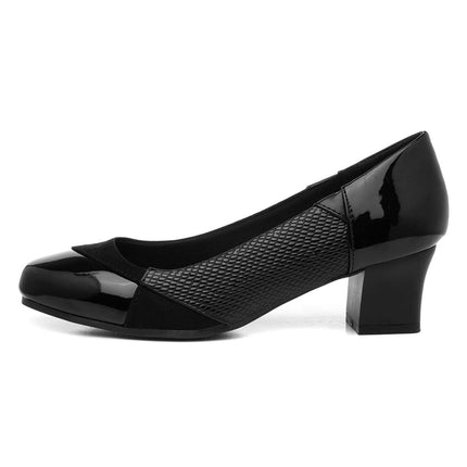 Lilley Vera Womens Black Block Heel Court Shoe