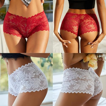 HAGOT 6PCS Women Lace Panties,Sexy Underwear for Women,