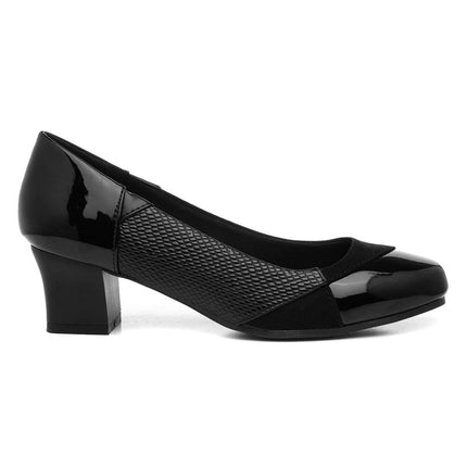 Lilley Vera Womens Black Block Heel Court Shoe