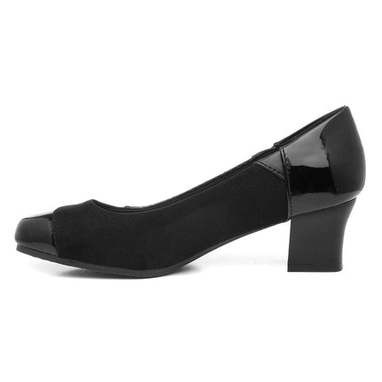 Lilley Vera Womens Black Block Heel Court Shoe