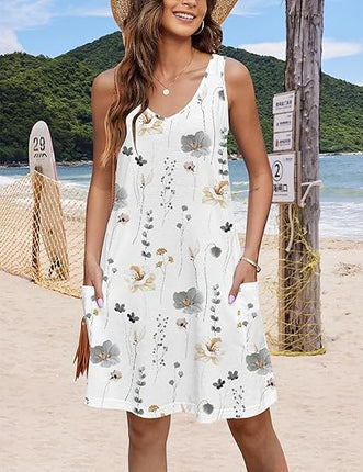 Summer Dresses for Ladies Women Sundress V Neck