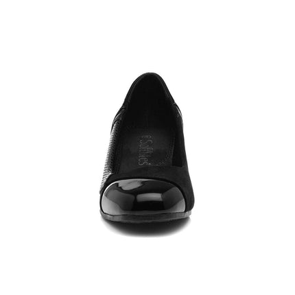 Lilley Vera Womens Black Block Heel Court Shoe