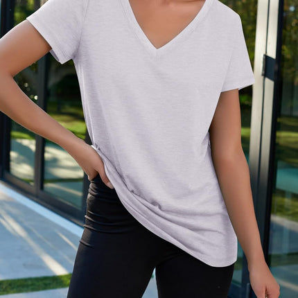 AirMood Women Sexy V Neck Casual Tee Tops