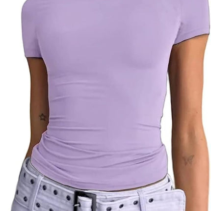 OYIGELZ Women's Basic T-Shirt Short Sleeve uk