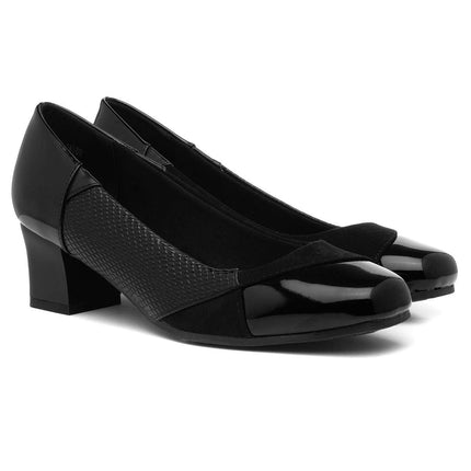 Lilley Vera Womens Black Block Heel Court Shoe