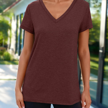 AirMood Women Sexy V Neck Casual Tee Tops