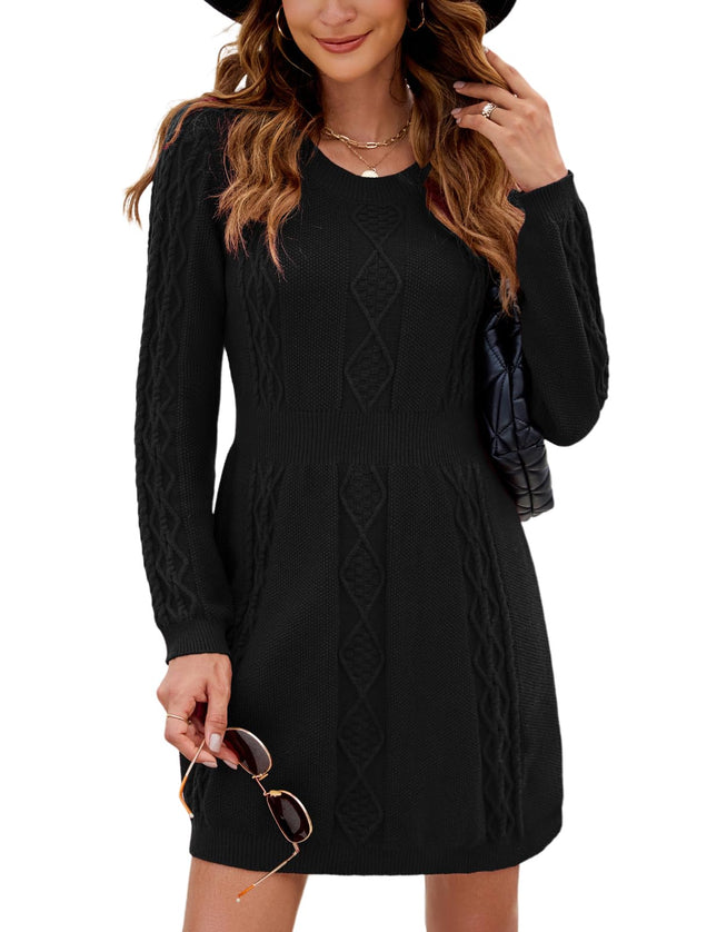 Nadeer Jumper Dress for Women Crew Neck Sweater 2025