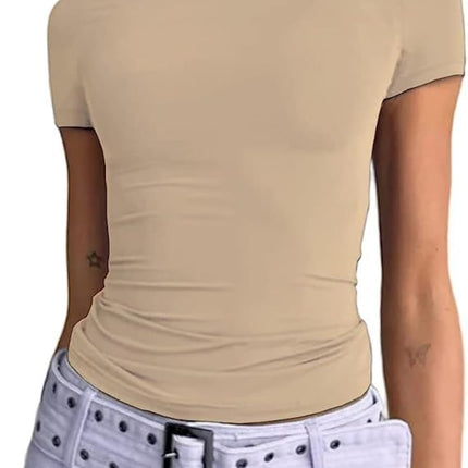 OYIGELZ Women's Basic T-Shirt Short Sleeve uk