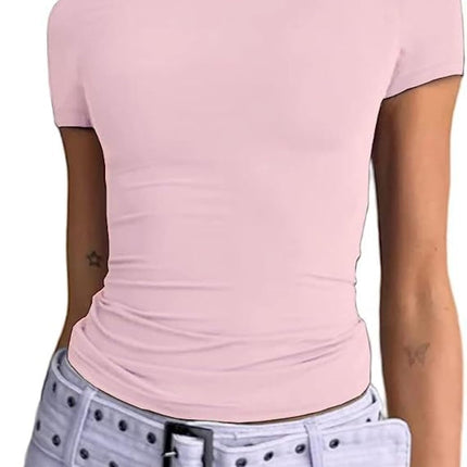 OYIGELZ Women's Basic T-Shirt Short Sleeve uk