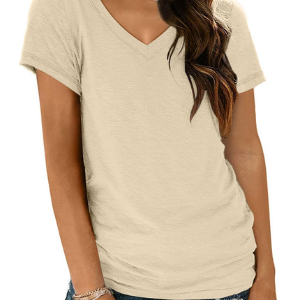 AirMood Women Sexy V Neck Casual Tee Tops