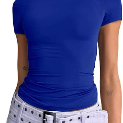 OYIGELZ Women's Basic T-Shirt Short Sleeve uk