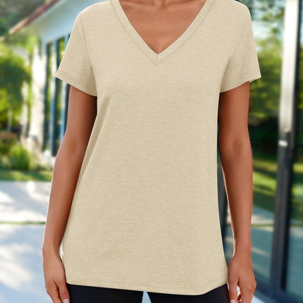 AirMood Women Sexy V Neck Casual Tee Tops