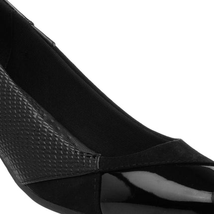 Lilley Vera Womens Black Block Heel Court Shoe