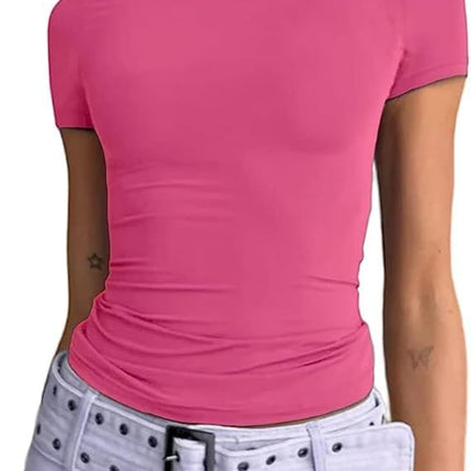 OYIGELZ Women's Basic T-Shirt Short Sleeve uk