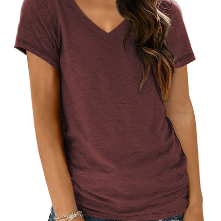 AirMood Women Sexy V Neck Casual Tee Tops