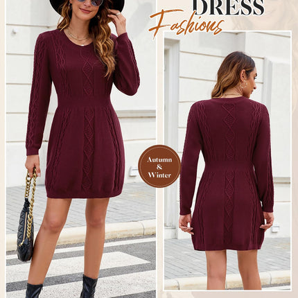 Nadeer Jumper Dress for Women Crew Neck Sweater 2025