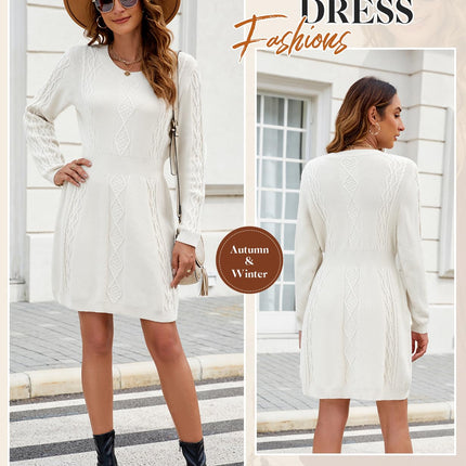 Nadeer Jumper Dress for Women Crew Neck Sweater 2025