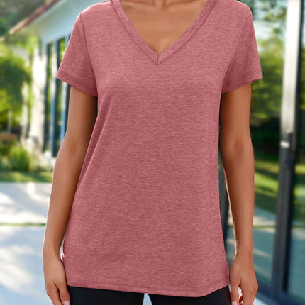 AirMood Women Sexy V Neck Casual Tee Tops