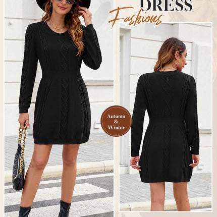 Nadeer Jumper Dress for Women Crew Neck Sweater 2025