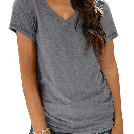 AirMood Women Sexy V Neck Casual Tee Tops