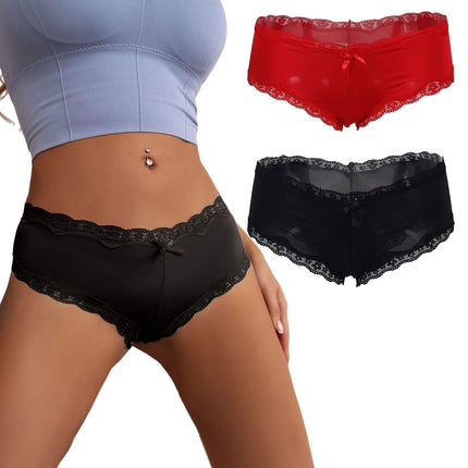 Women's Knickers Lace Satin Panties, Ladies Stretchy  uk