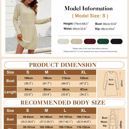 Nadeer Jumper Dress for Women Crew Neck Sweater 2025