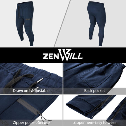 ZENWILL Mens Ziplock Training Tracksuit Trousers UK