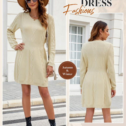 Nadeer Jumper Dress for Women Crew Neck Sweater 2025