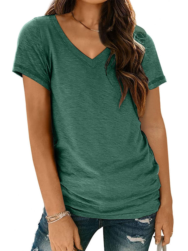 AirMood Women Sexy V Neck Casual Tee Tops