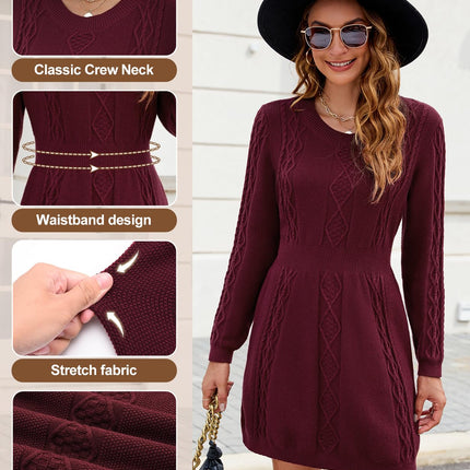 Nadeer Jumper Dress for Women Crew Neck Sweater 2025