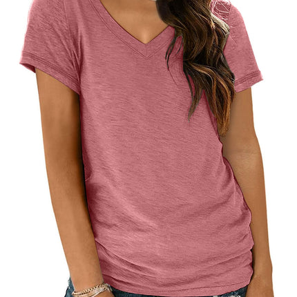 AirMood Women Sexy V Neck Casual Tee Tops