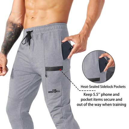 ZENWILL Mens Ziplock Training Tracksuit Trousers UK