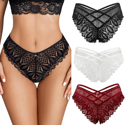 ROSVAJFY Women's Sexy Floral Lace Panties