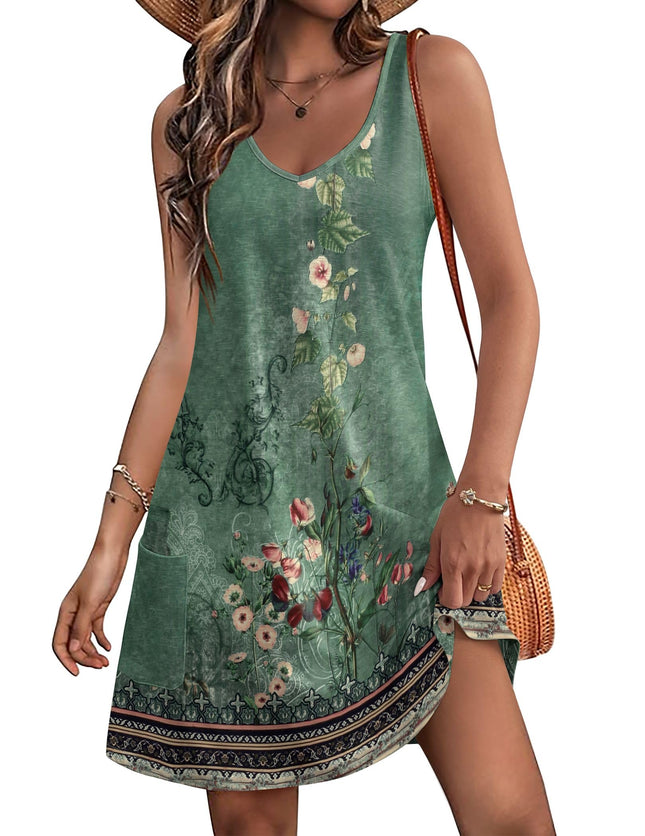 Summer Dresses for Ladies Women Sundress V Neck